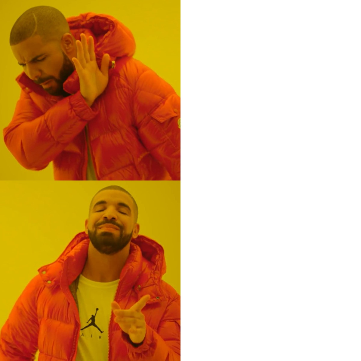 Drake Hotline Bling meme about Jones Road Beauty